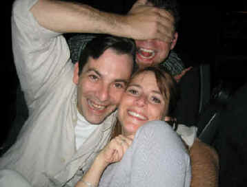 Chipper with hand over Vaportours at McSorley's DVD party