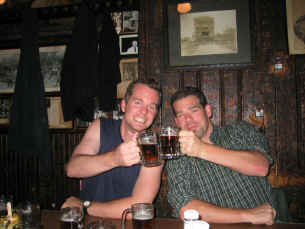 Daveyt and Vaportours sharing one of many at McSorley's DVD party